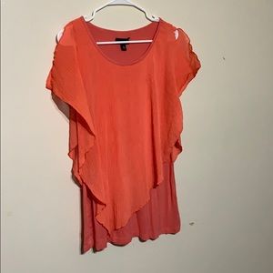ALYX. XL. Coral sheer lined blouse.
